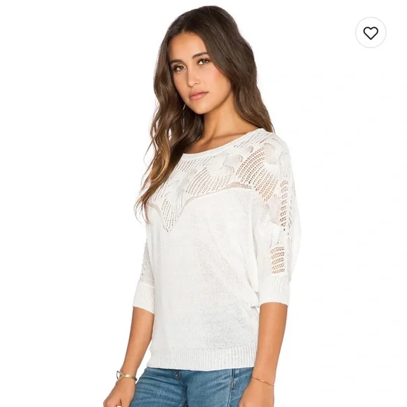 Revolve d.RA Acer sheer 3/4 length sleeve sweater - Picture 3 of 8